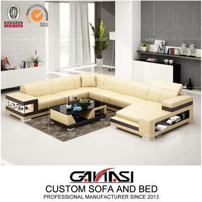 Dubai Modern Style Office Furniture Leather Sofa Furniture with LED Light