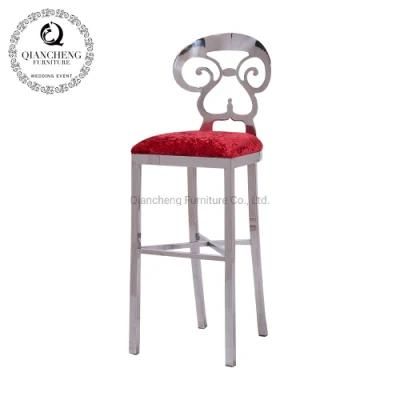 Modern Bar Chair Stool with Footrest Stainless Steel Leg