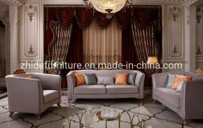 Chinese New Classical Villa Velvet Fabric Sofa Living Room Sofa Set