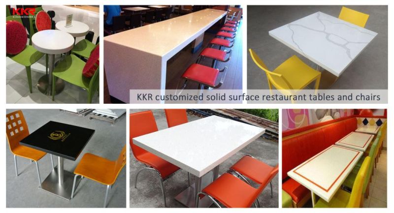 Restaurant Resin Corian Stone Acrylic Solid Surface Cafe Table Tops