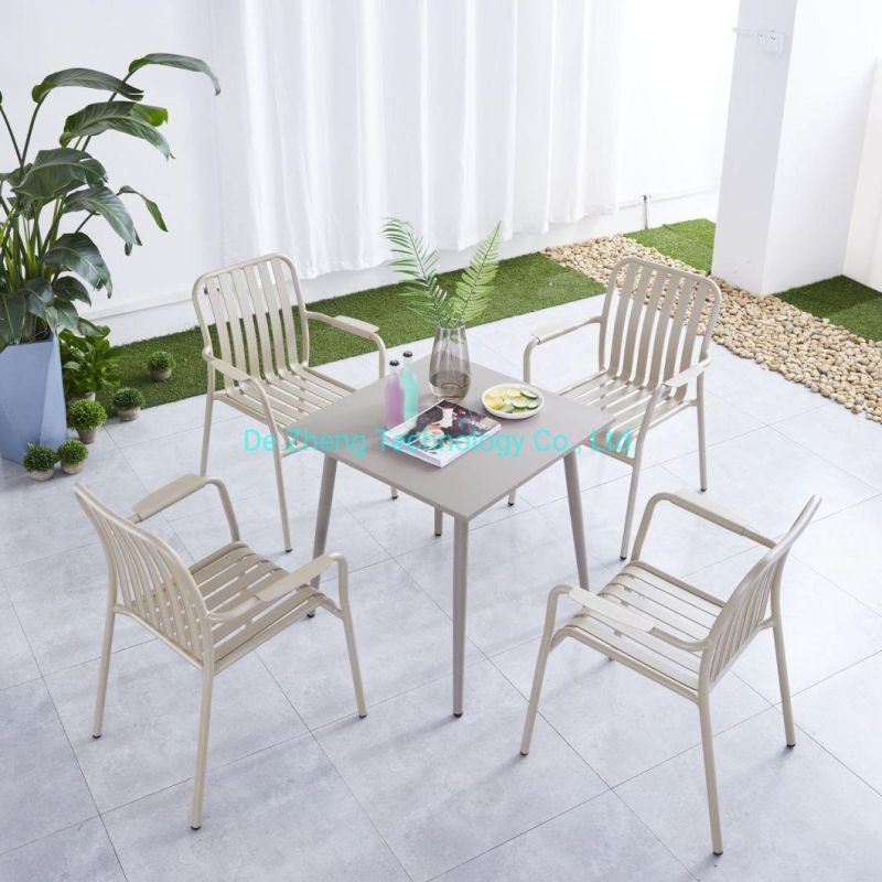 China Wholesale Modern Industrial Style Aluminum Dining Garden Outdoor Furniture