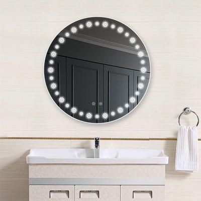 Flower Light Design LED Wall Bath Mirror for Home Interior Decor and Hotel