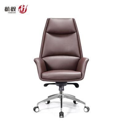 Modern High Back Leather Office Chair Executive Boss Chair with Pad Armrest