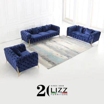 New Arrivals Modern Design Home Living Room Furniture Leisure Couch Luxury Sectional Tufted Velvet Fabric Upholstered Sofa