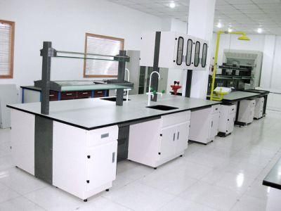 Bio Wood and Steel Lab Furniture with Top Glove Box, Bio Wood and Steel Chemistry Lab Bench/