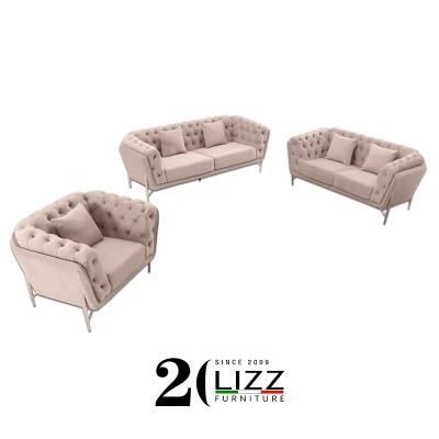 Modern Italian Living Room Furniture Chesterfield Sofa Set