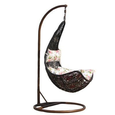 Factory Outdoor Home Furniture PE Wicker Egg Shape Hanging Garden Patio Swings Chair