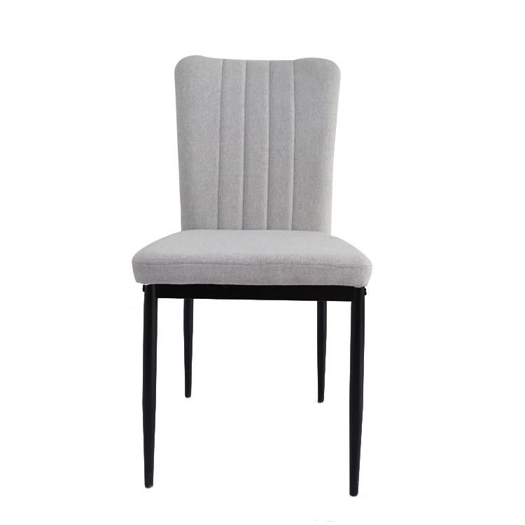 Furniture Dining Restaurant Home Modern Chair Fabric Dining Chair with Metal Legs