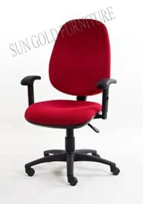 Red Armrest Fabric Swivel Staff Office Computer Chair (SZ-OC136Y)