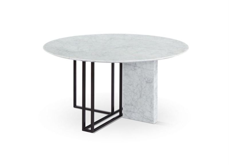 Concise Home Modern Natural Real Marble Rectangular Dining Table