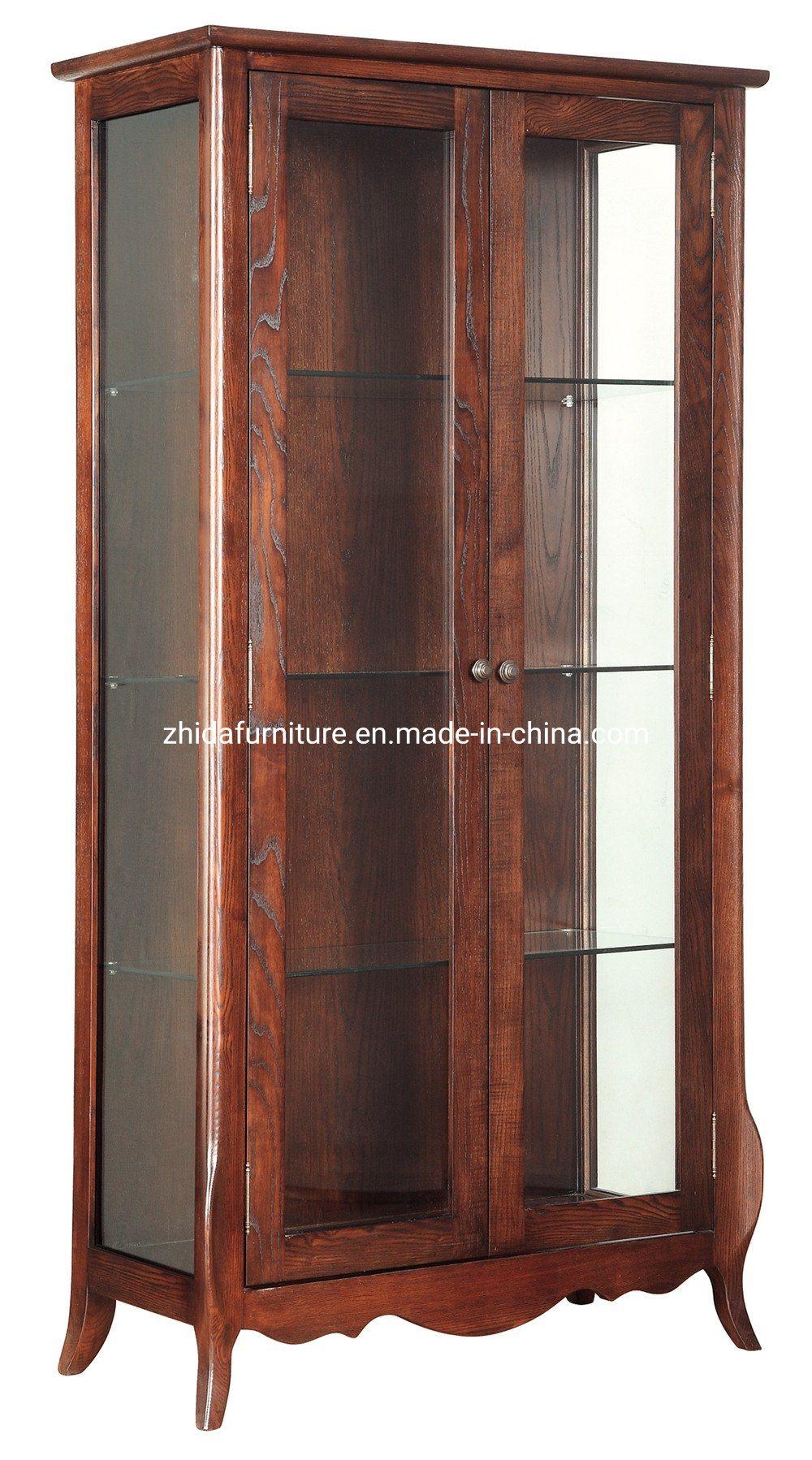 Home Furniture Living Room Wooden Wine Cabinet with Glass