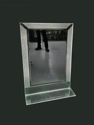 New Design Bathroom Wall Mounted LED Illuminated Mirror with Glass Shelf