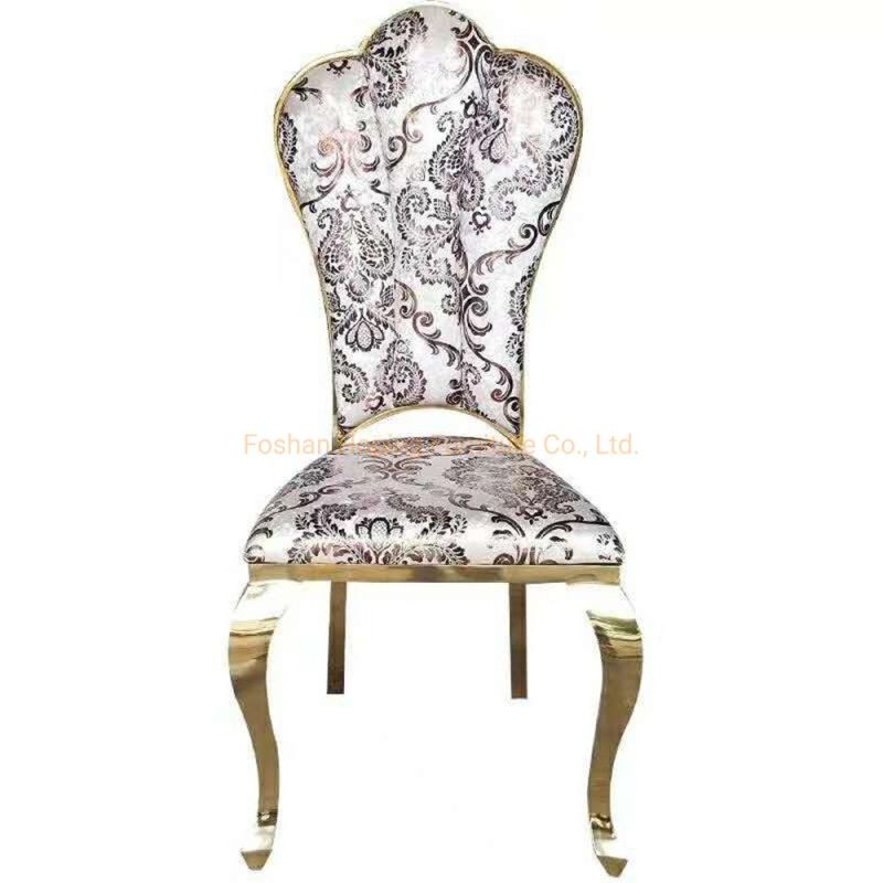 Modern Home Furniture Restaurant Furniture White PU Leather Golden Dining Chair