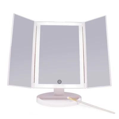 Best Seller USB Charge Tri Fold Strip Lights Makeup Mirror