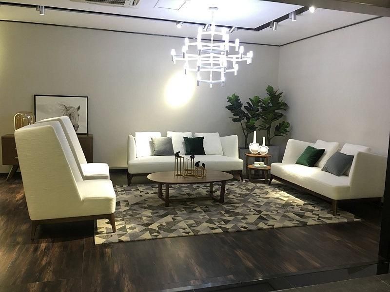 Modern Living Room Furniture High Back 1+2+3 Fabric Sofa Show Room Fruniture