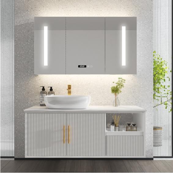 Artificial Stone Countertop Red Rubber Veneer Bathroom Cabinet Combined Desktop Basin Intelligent Mirror Wash Basin Cabinet Wash Basin