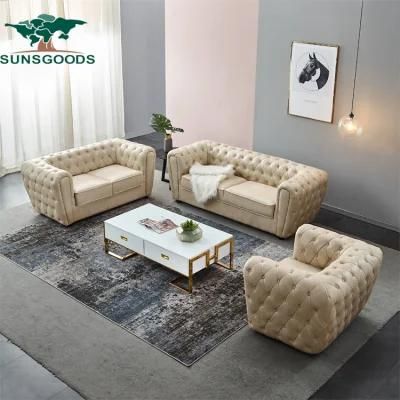 Sunsgoods Luxury Modern Furniture Sectional Leisure Velvet Fabric Sofa