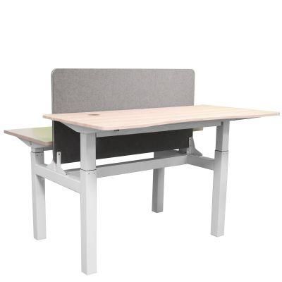 Dual Seats Electric Standing Desk Home Furniture Wooden Table Office Working Computer Desk