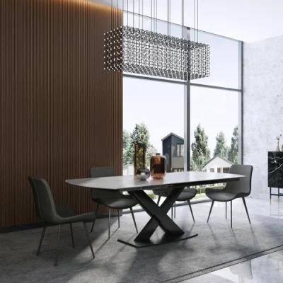 Modern Dining Room Furniture Home Steel Dining Restaurant Table with Metal Base