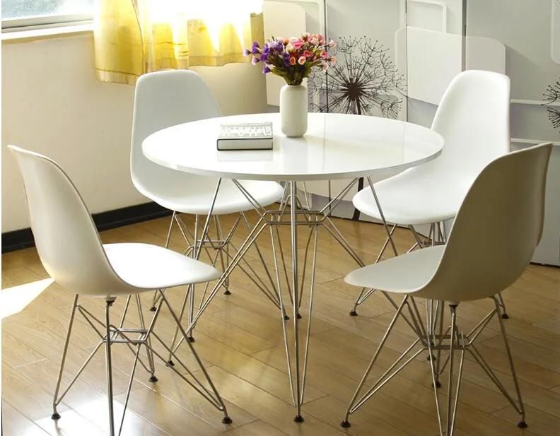 Hot Selling Home Furniture Restaurant Office Chromed Metal Leg Plastic Chair for Sale