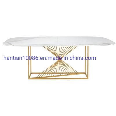 New Top Selling Golden White Top Luxury Hotel Corner Wall Stainless Steel Console Table