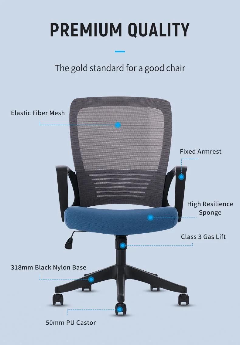 Armrest Rolling Modern High Back Lumbar Support Commercial Furniture Chaises De Bureau Mesh Staff Task Desk Office Chair