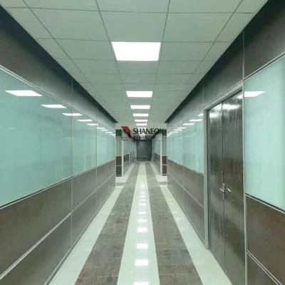 Decorative Half Glass Wall Partition, MDF Office Partition Wall