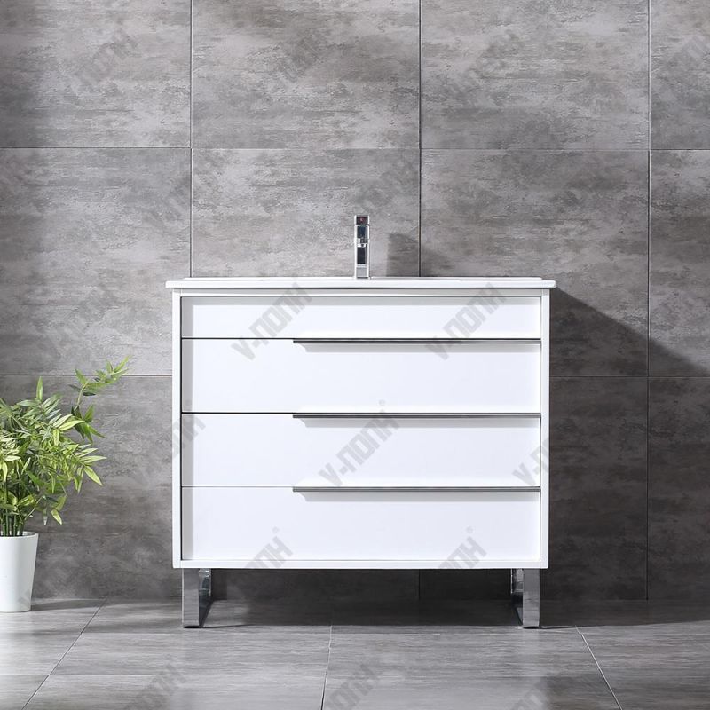 Elegant Wholesale Solid Wood Bath Cabinet Furniture with Mirror