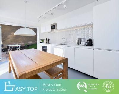 Modern European White PVC High Gloss Handleless Cupboard Kitchen Cabinets Home Furniture