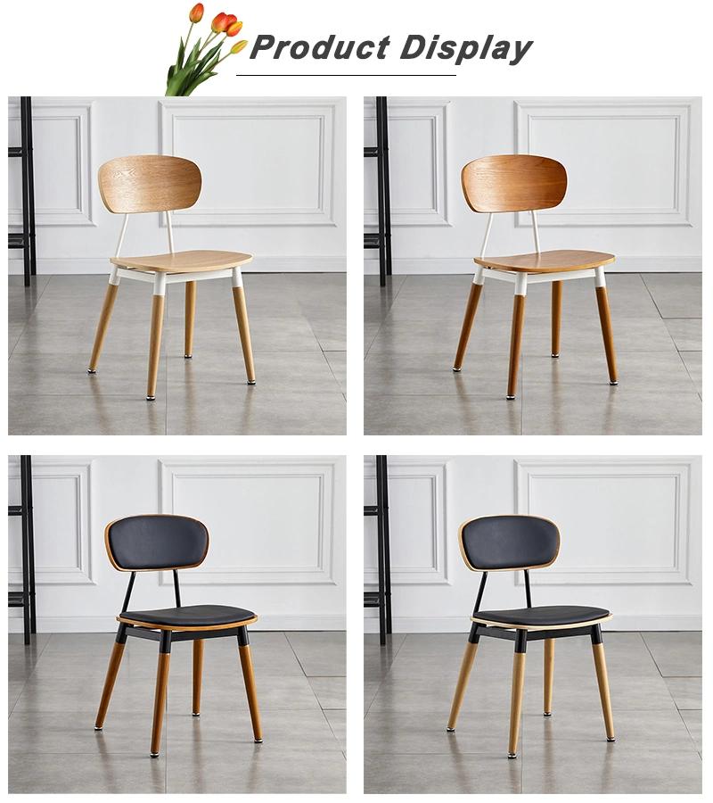 Wholesale Stackable Cafe Bistro Metal Wood Seat Restaurant Vintage Design Industrial Metal Dining Chair