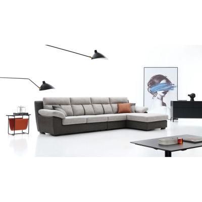Wholesale Market Italian Modern with Wood Frame, 3+1 Seaters L Shape Home Furniture Sofa