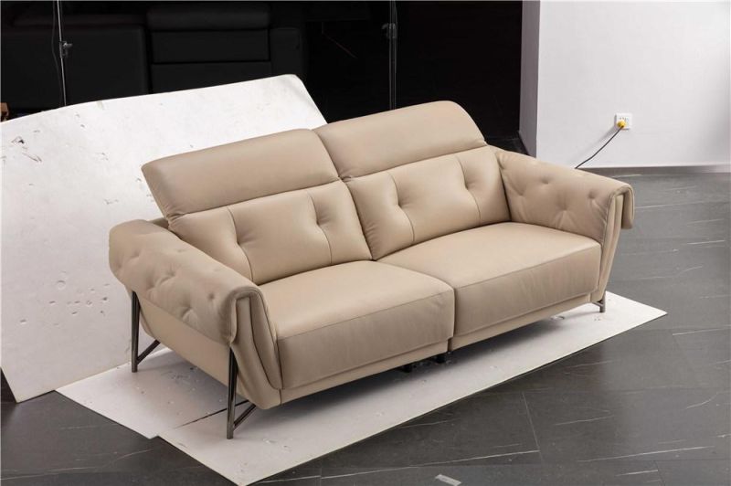 Modern Design White Color Half Leather Sofa