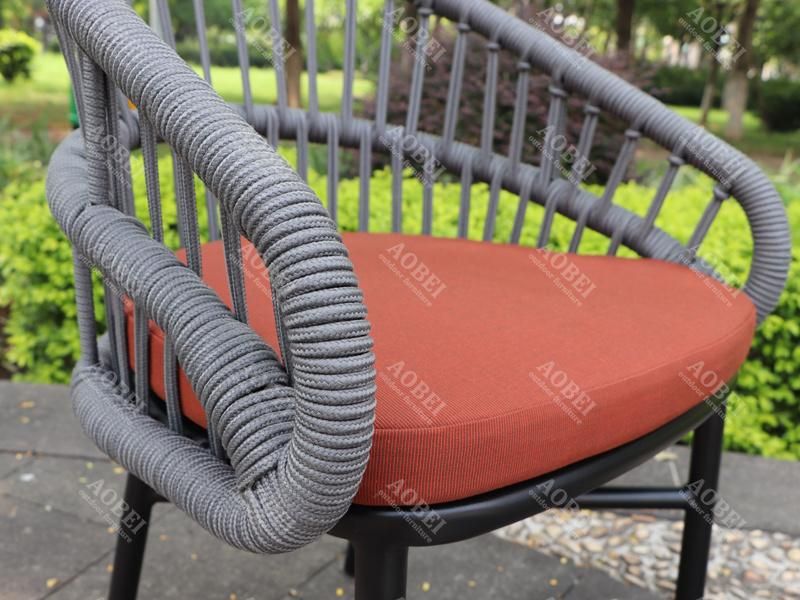 Modern Outdoor Garden Patio Home Restaurant Hotel Bistro Bar Rope Weaving Dining Chair Furniture Set