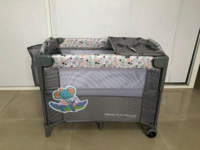 Modern Bedside Foldable Latest Fence Music Mosquito Travel Playpen Game Cot Crib Yard Wheels Baby Play Mat Bed