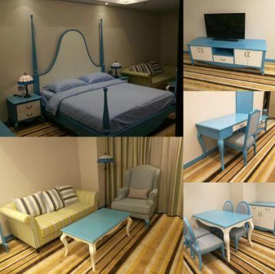 Chinese Foshan Factory Luxury Customized Wood Classical Style Vintage King Size Hotel Bedroom Furniture (GLBS-01666)