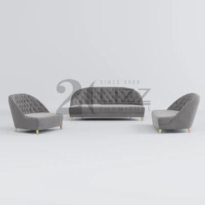 Gold Metal Feet Italian Design Minimalist Home Furniture Modern Living Room Decorative Senior Grey Sofa
