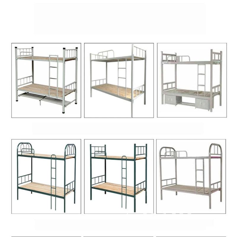 Assembly School or Dormitory Metal Steel Bunk Bed, School Furniture with Storage Box.