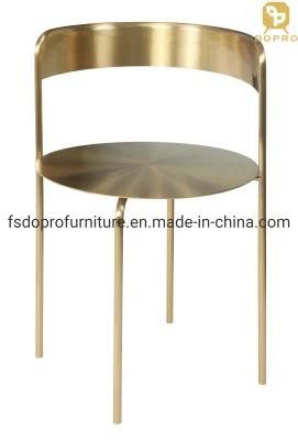 Modern Simple Fashion Design Korea Dining Metal Chair for Coffee Shop in Gold Plated