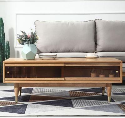 Modern Simple Oak Solid Wood Coffee Table Combination