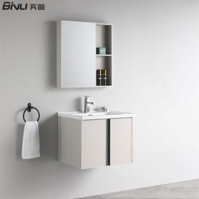 Chinese Wholesale Wall Mounted Freestanding Vanities Sink Wash Basin Aluminum Frame Home Hotel Apartment Bathroom Vanity Cabinet Furniture