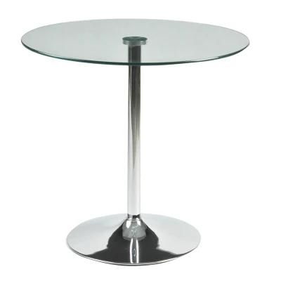 Chrome Legs Modern Oval Glass Top Dining Table for Office Dining Room Furniture
