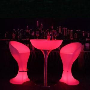 LED Cafe Dining Table Designs for Salon Furniture
