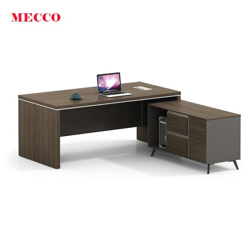 L Shaped Boss CEO Manager Desk Executive Wooden Office Table
