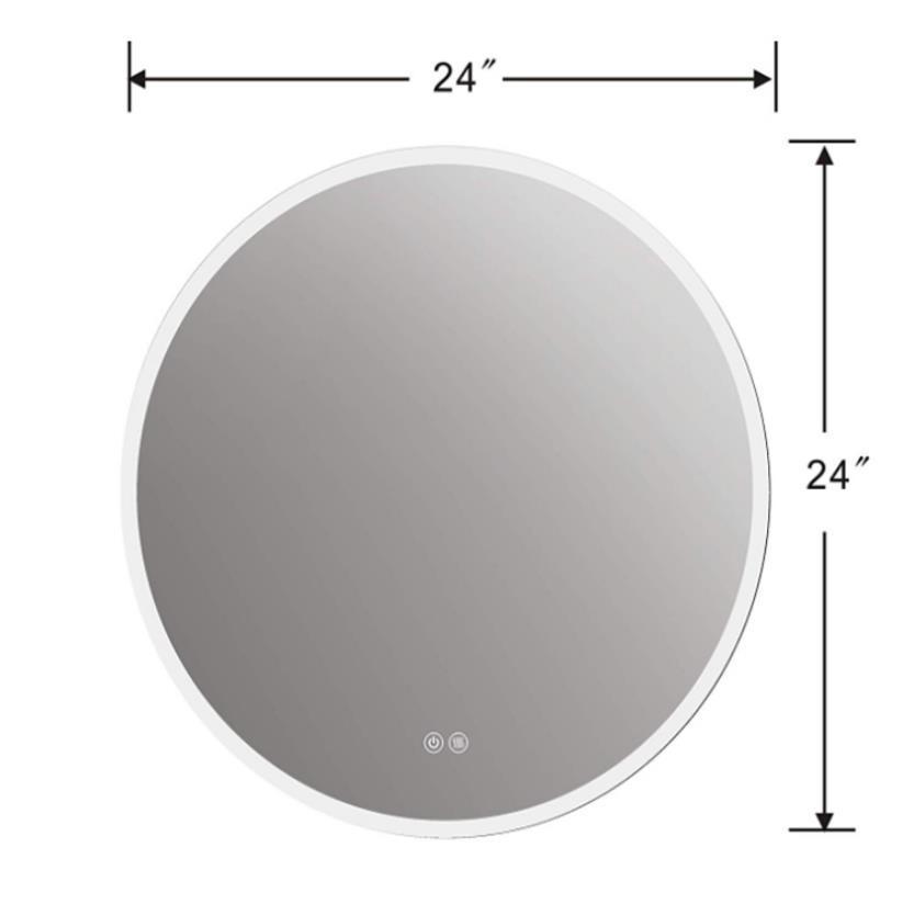 Round Wall Mounted Smart Illuminated LED Bathroom Mirror with Dimmer