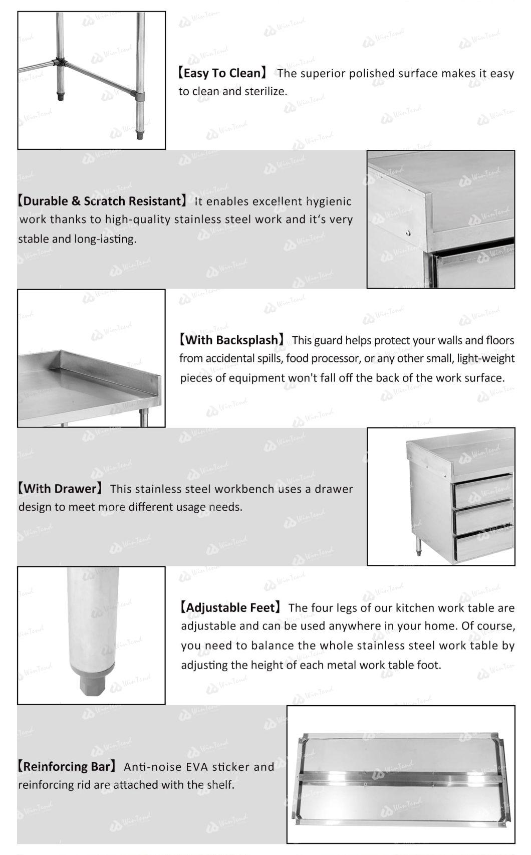 Round Tube Work Table Bench Equipment with Drawer Cabinet