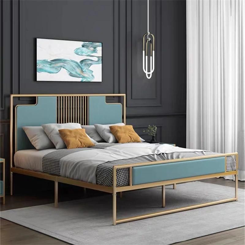 Hyc-Bl11 Ins Style Modern Stainless Steel Frame Double Metal Bed for Sale