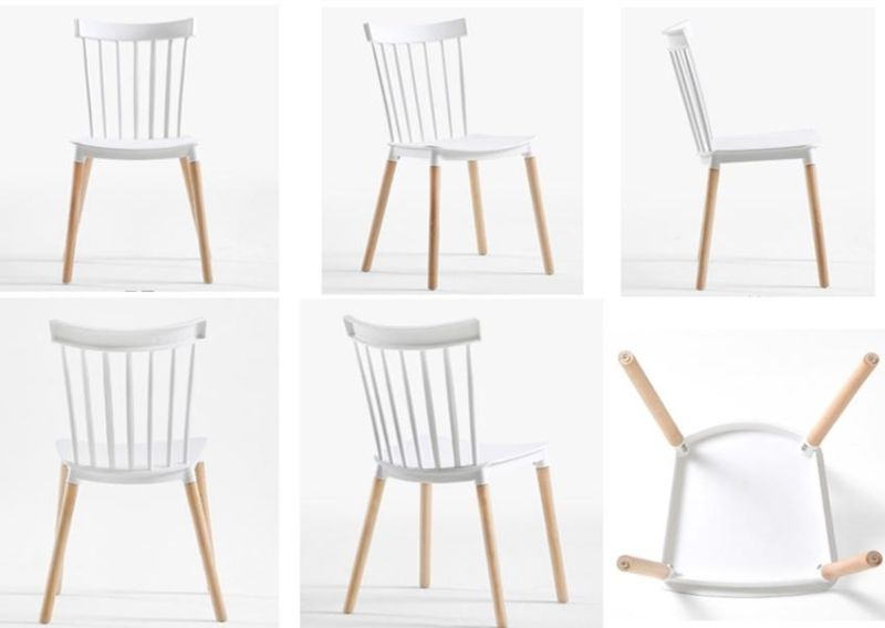 Wholesale Cateferia Commercial Plastic Windsor Dining Chair with Wood Legs