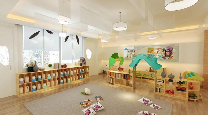 Kid′ S Storage Cabinet, Cubby Cabinet, Preschool Classroom Cabinet, Children Wooden Cabinet