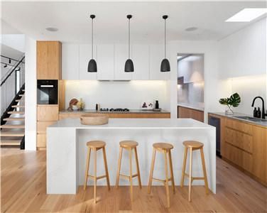Modern Minimalist High Grade Modular Stain Resistant Wood Veneer Kitchen Cabinet