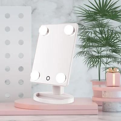 Portable Touch Sensitive Switch Cosmetie Mirror with Bulbs for Make up